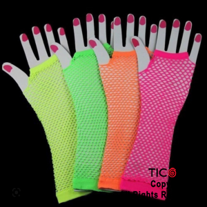 GUANTES RED NEON FLUO LARGO COLOR x 12